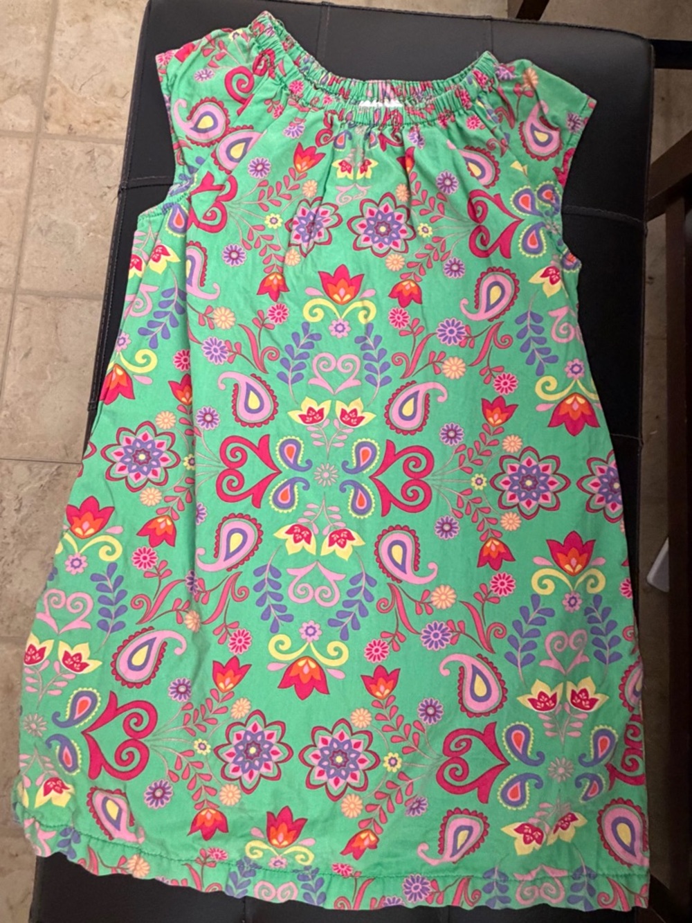 Hanna Andersson Girls' Floral Paisley Green Dress size 120 (6)